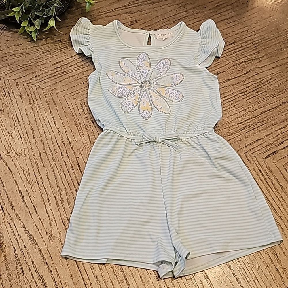Flower stripe romper size 8 girls
